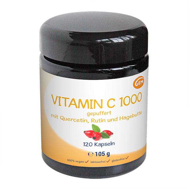 Vitamin C 1000 & Hagebutte, 105g, 120 Kps.